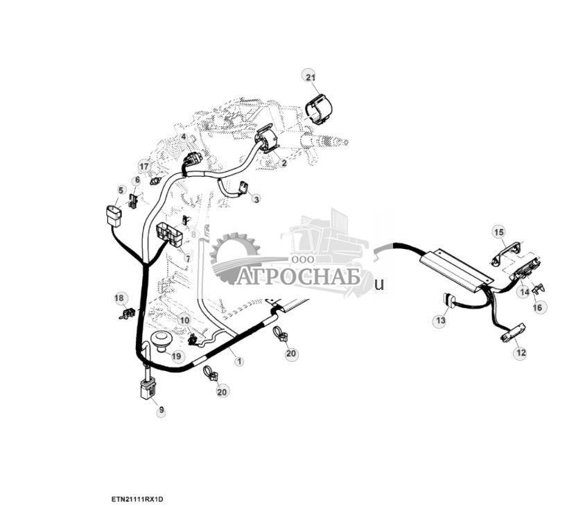 Жгут проводов, передняя опора управления, с системой ActiveCommand Steering™ (ACS™) ( - 804100) - ST909593 286.jpg